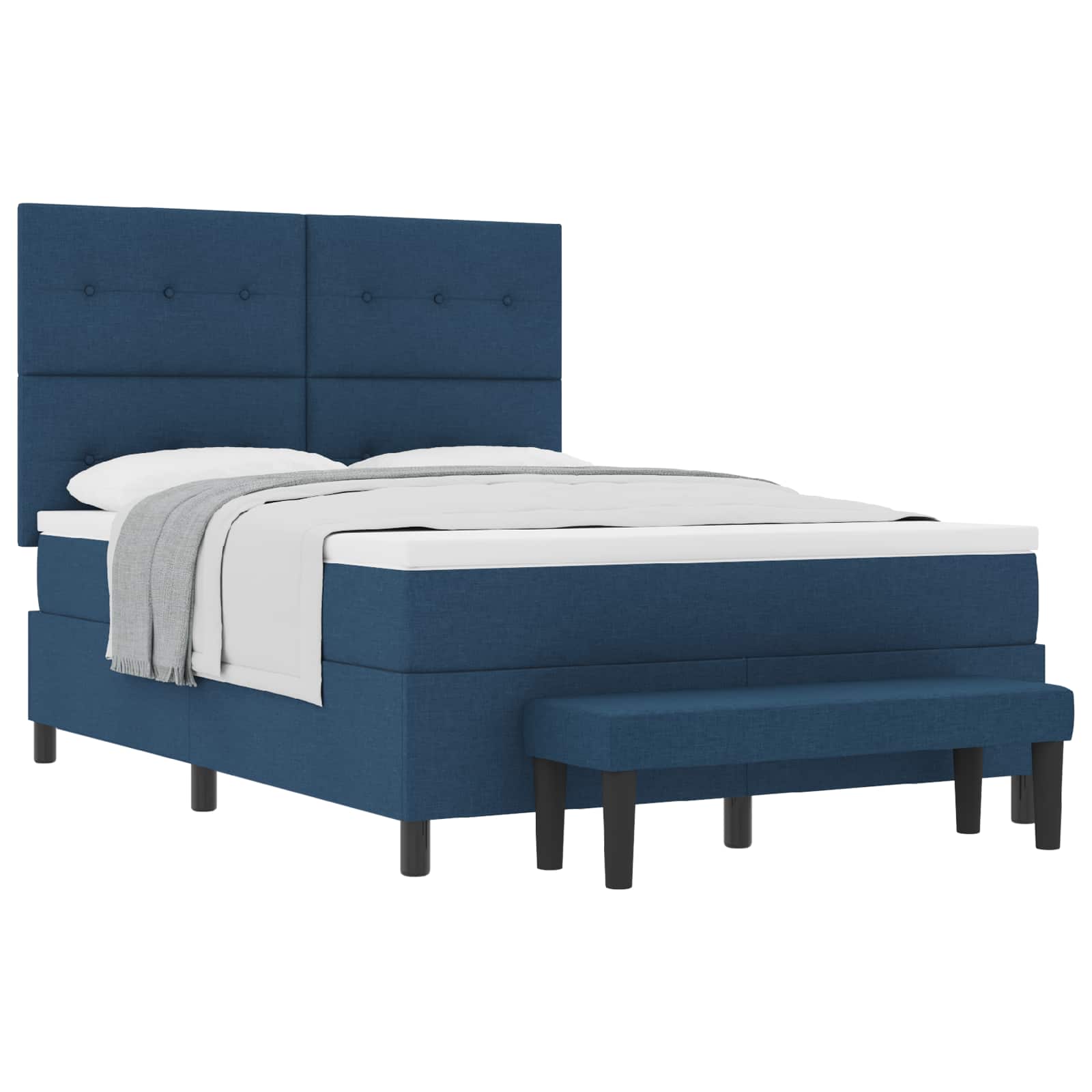 Thumbnail - vidaXL Boxspringbett mit Matratze mit Kopfteil Blau 140 x 190 cm Stoff