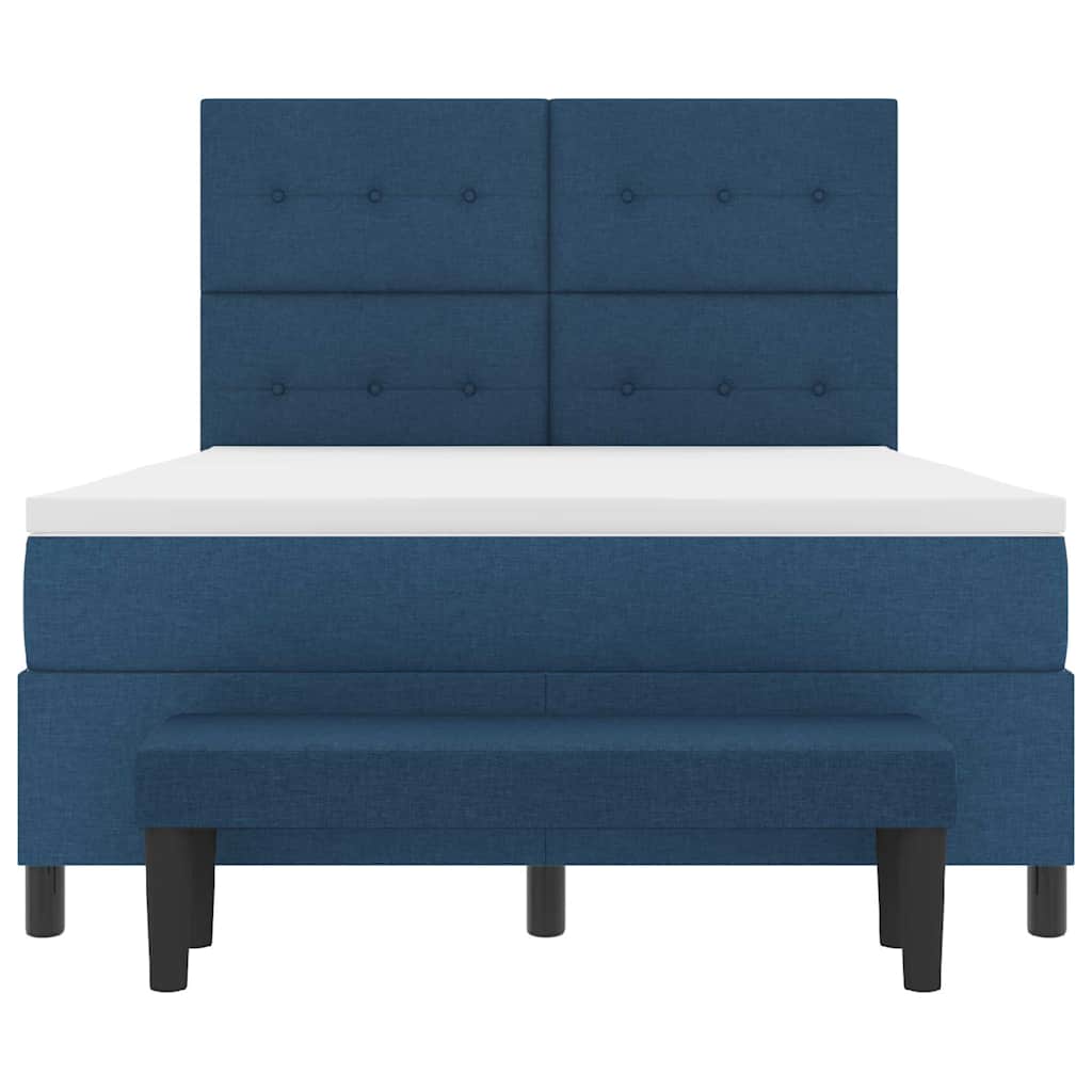 Postel s boxspringem s matrací s čelo Modrá 140 x 200 cm textil - obrázek 8