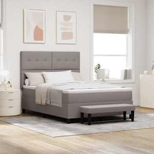 Postel s boxspringem s čelo Taupe 160 x 200 cm textil - obrázek 1