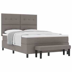 Postel s boxspringem s čelo Taupe 160 x 200 cm textil - obrázek 2