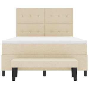 Postel s boxspringem s čelo Krémová 160 x 200 cm textil - obrázek 8