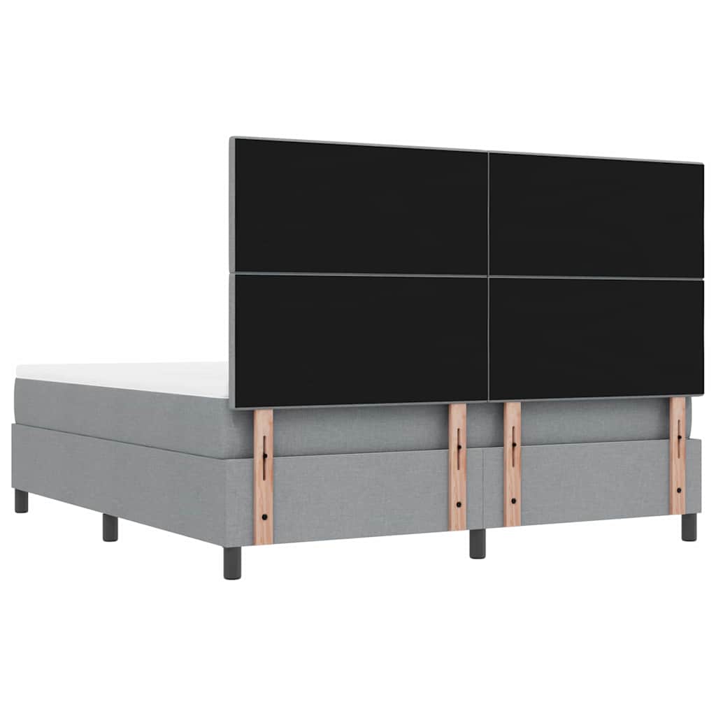 Postel s boxspringem s čelo Světle šedá 180 x 200 cm textil - obrázek 10