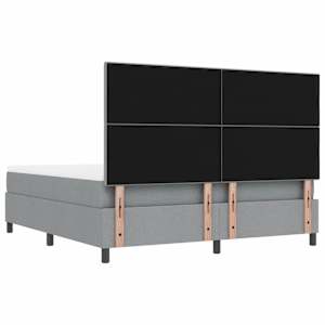 Postel s boxspringem s čelo Světle šedá 180 x 200 cm textil - obrázek 10