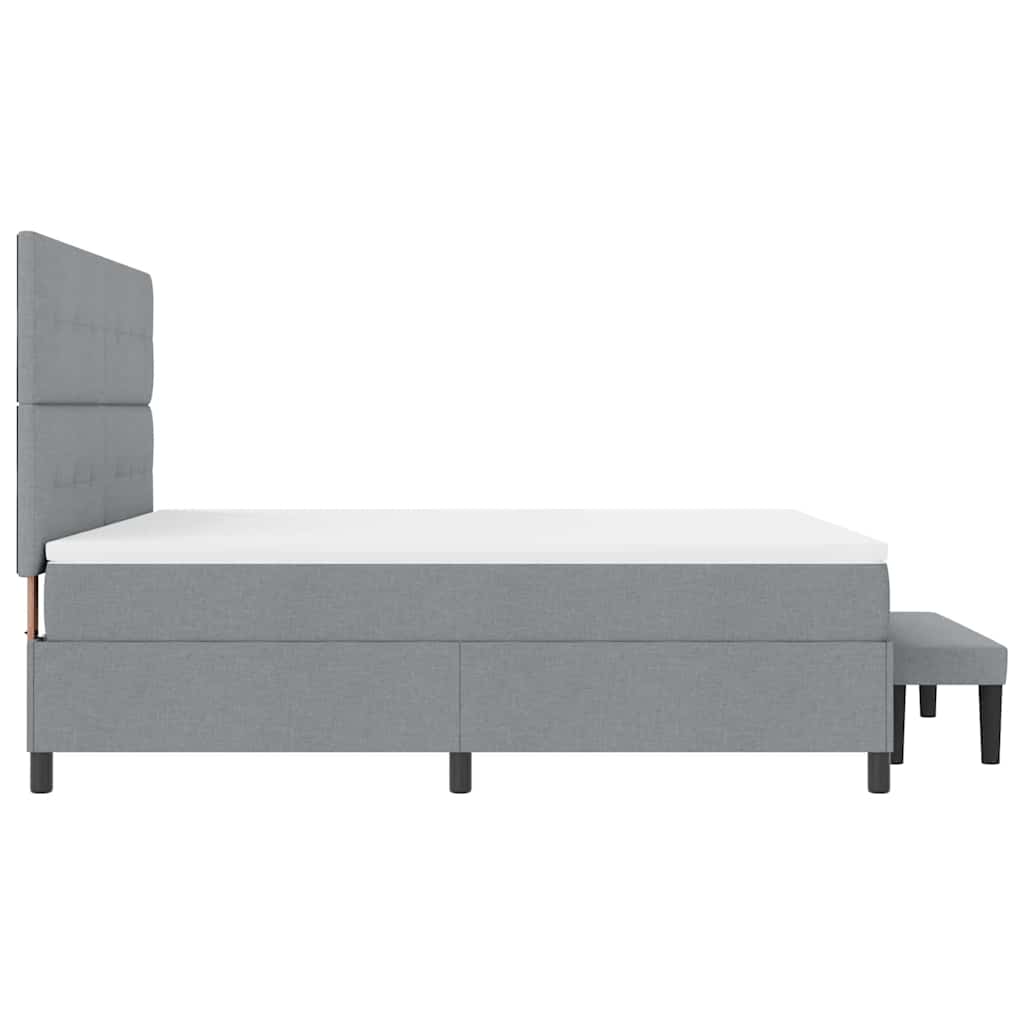 Postel s boxspringem s čelo Světle šedá 180 x 200 cm textil - obrázek 9