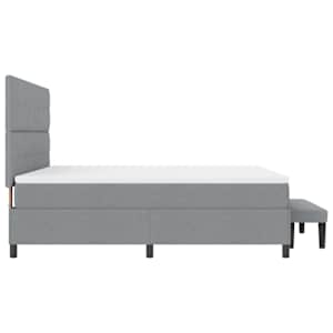 Postel s boxspringem s čelo Světle šedá 180 x 200 cm textil - obrázek 9