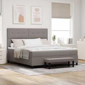 Postel s boxspringem s čelo Taupe 180 x 200 cm textil - obrázek 1