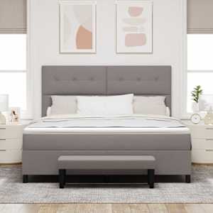 Postel s boxspringem s čelo Taupe 180 x 200 cm textil - obrázek 3