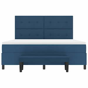 Postel s boxspringem s čelo Modrá 180 x 200 cm textil - obrázek 8