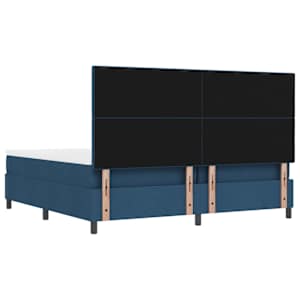 Postel s boxspringem s čelo Modrá 200 x 200 cm textil - obrázek 10