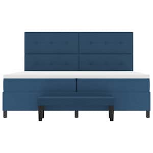 Postel s boxspringem s čelo Modrá 200 x 200 cm textil - obrázek 8