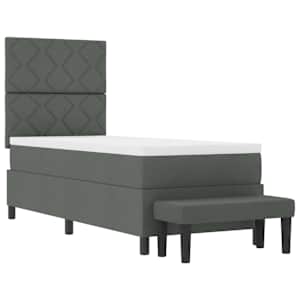 Postel s boxspringem s čelo Tmavě šedá 80 x 200 cm textil - obrázek 7