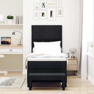Postel s boxspringem s čelo Černá 80 x 200 cm textil - obrázek 3
