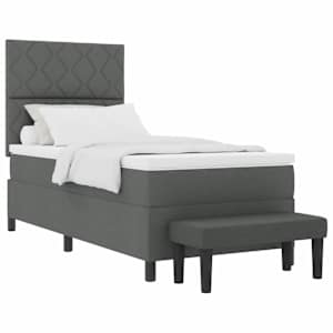 Postel s boxspringem s čelo Tmavě šedá 90 x 190 cm textil - obrázek 2