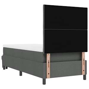 Postel s boxspringem s čelo Tmavě šedá 90 x 190 cm textil - obrázek 10