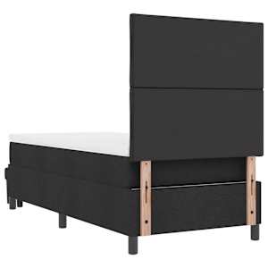 Postel s boxspringem s čelo Černá 90 x 190 cm textil - obrázek 10