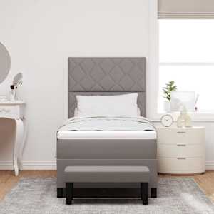 Postel s boxspringem s matrací s čelo Taupe 90 x 190 cm textil - obrázek 3