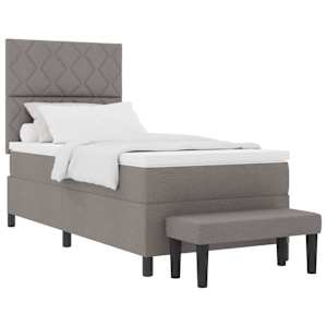 Postel s boxspringem s matrací s čelo Taupe 90 x 190 cm textil - obrázek 2
