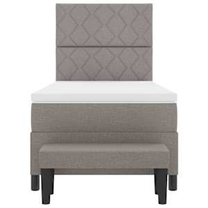 Postel s boxspringem s matrací s čelo Taupe 90 x 190 cm textil - obrázek 8