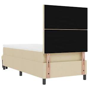 Postel s boxspringem s čelo Krémová 90 x 190 cm textil - obrázek 10