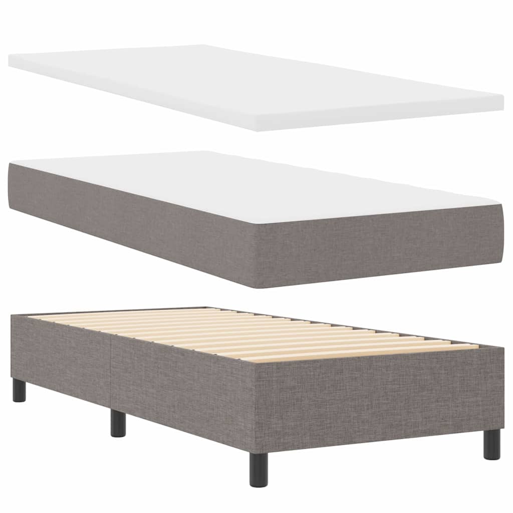 Thumbnail - vidaXL Boxspringbett mit Matratze mit Kopfteil Taupe 90 x 200 cm Stoff