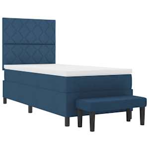 Postel s boxspringem s čelo Modrá 90 x 200 cm textil - obrázek 4