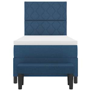 Postel s boxspringem s čelo Modrá 90 x 200 cm textil - obrázek 8