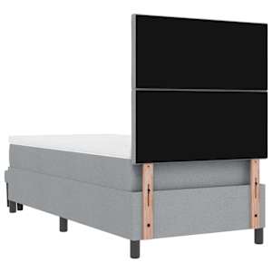 Postel s boxspringem s čelo Světle šedá 100 x 200 cm textil - obrázek 10