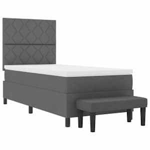 Postel s boxspringem s čelo Tmavě šedá 100 x 200 cm textil - obrázek 7