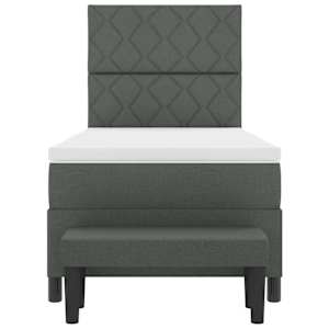 Postel s boxspringem s čelo Tmavě šedá 100 x 200 cm textil - obrázek 8