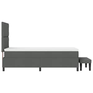 Postel s boxspringem s čelo Tmavě šedá 100 x 200 cm textil - obrázek 9