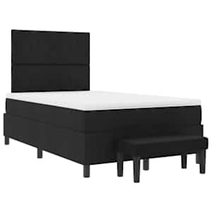 Postel s boxspringem s čelo Černá 120 x 190 cm textil - obrázek 7