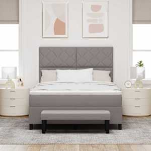Postel s boxspringem s čelo Taupe 140 x 190 cm textil - obrázek 3