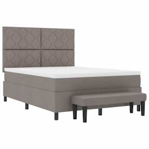Postel s boxspringem s čelo Taupe 140 x 190 cm textil - obrázek 7