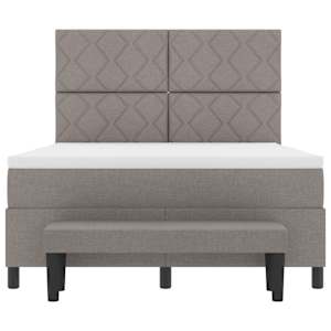 Postel s boxspringem s čelo Taupe 140 x 190 cm textil - obrázek 8