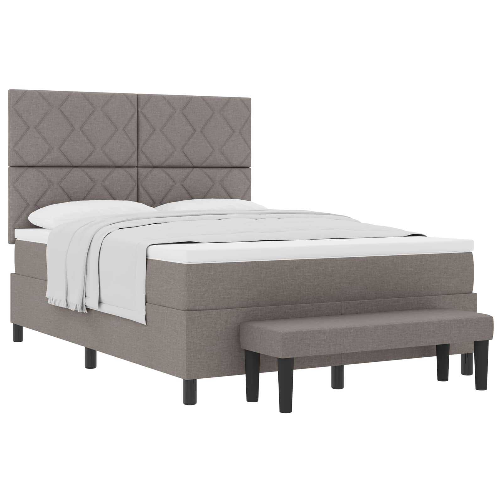 Легло с пружинирана основа с таблото Таупе 140 x 200 cm текстил — изображение 2