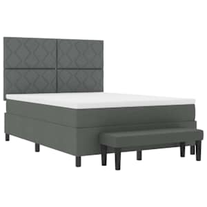 Postel s boxspringem s čelo Tmavě šedá 160 x 200 cm textil - obrázek 7