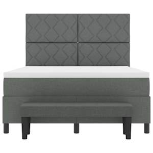 Postel s boxspringem s čelo Tmavě šedá 160 x 200 cm textil - obrázek 8