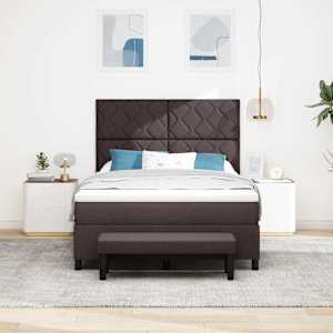 Postel s boxspringem s čelo Tmavě hnědá 160 x 200 cm textil - obrázek 3