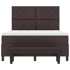 Postel s boxspringem s čelo Tmavě hnědá 160 x 200 cm textil - obrázek 8