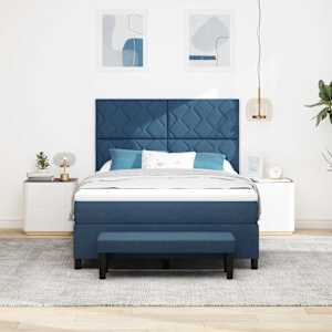 Postel s boxspringem s matrací s čelo Modrá 160 x 200 cm textil - obrázek 3