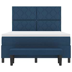 Postel s boxspringem s matrací s čelo Modrá 160 x 200 cm textil - obrázek 8