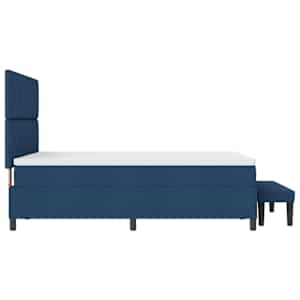Postel s boxspringem s matrací s čelo Modrá 160 x 200 cm textil - obrázek 9