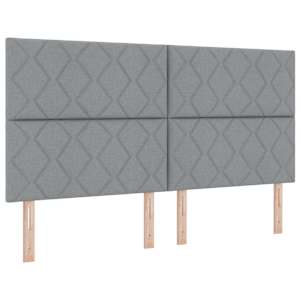 Postel s boxspringem s čelo Světle šedá 180 x 200 cm textil - obrázek 6