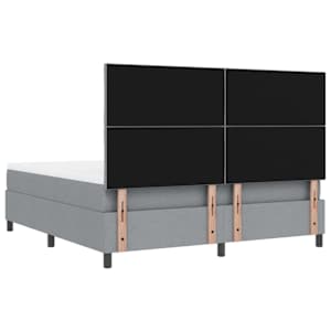 Postel s boxspringem s čelo Světle šedá 180 x 200 cm textil - obrázek 10
