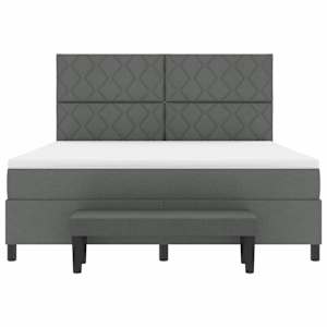 Postel s boxspringem s čelo Tmavě šedá 180 x 200 cm textil - obrázek 8