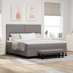 Postel s boxspringem s čelo Taupe 180 x 200 cm textil - obrázek 1
