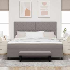 Postel s boxspringem s čelo Taupe 180 x 200 cm textil - obrázek 3
