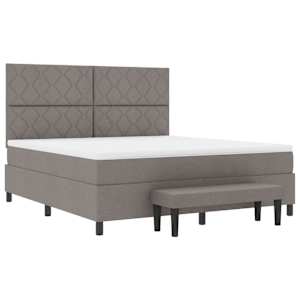 Postel s boxspringem s čelo Taupe 180 x 200 cm textil - obrázek 7