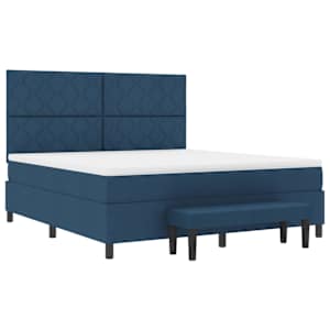Postel s boxspringem s čelo Modrá 180 x 200 cm textil - obrázek 7