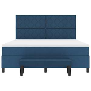 Postel s boxspringem s čelo Modrá 180 x 200 cm textil - obrázek 8
